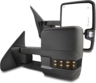 AKKON Towing Side Mirrors for 2007-2021 Toyota Tundra - Heated, Blind Spot Turn Signals, Extendable Black Pair L+R