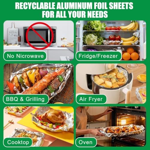 400 Pre-Cut Aluminum Foil Sheets, 9" x 10.75" Pop-Up Foil Sheets for Food, Easy Dispense Packaging, Premium Aluminum Sheet, Tin Foils Sheet for for Burritos, Hot Dogs, and Sandwiches — view 5