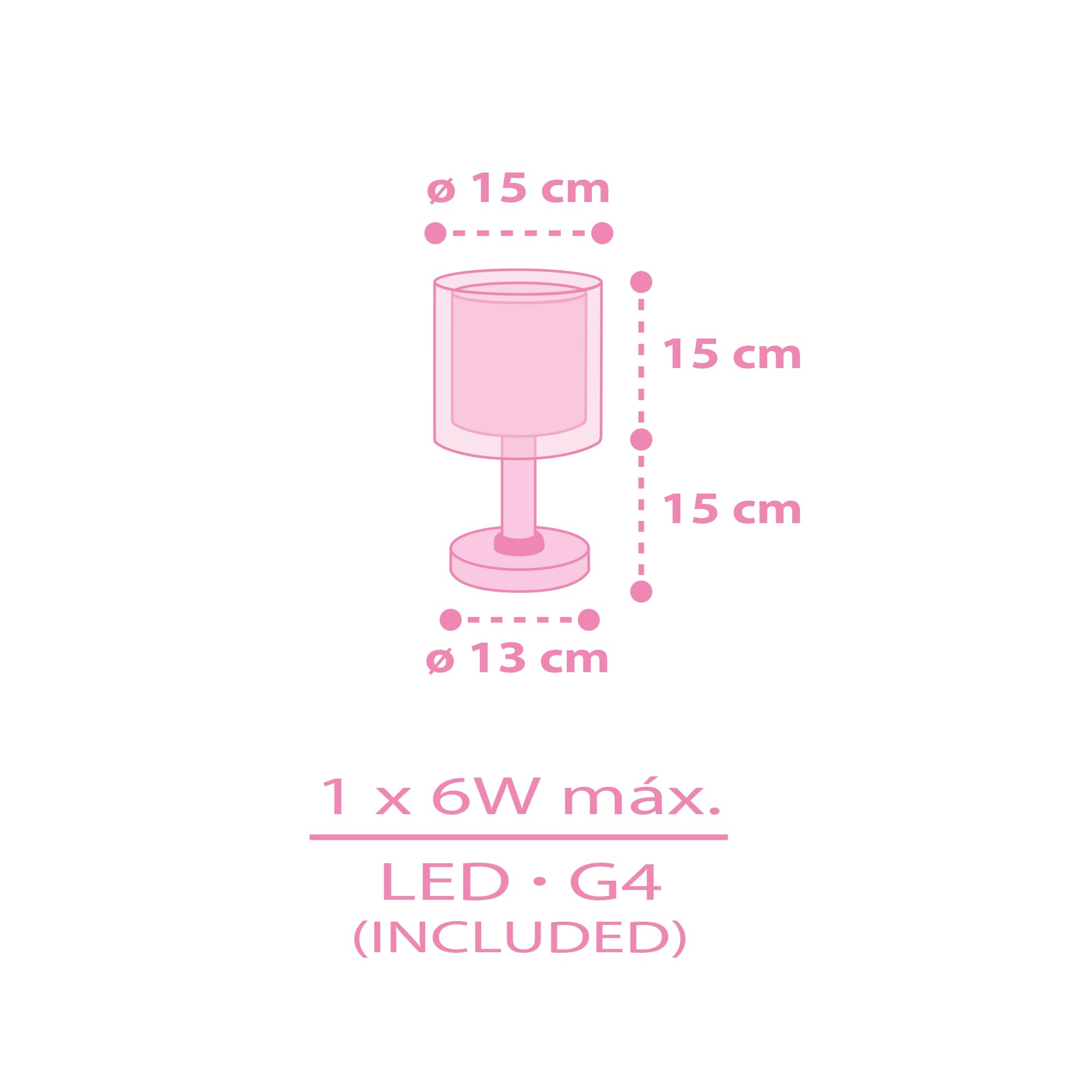 Dalber Lámpara Infantil de Mesilla Hello Kitty & Friends 41251 G4 | Lámpara infantil de mesa o mesita; G4 4W LED - Bombilla incluida; Luz Quitamiedos