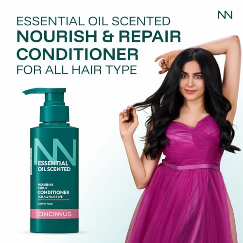Image of Cincinnus Nourish & Repair Conditioner | Argan Oil, Tea Tree, Rosemary & Olive Oil | Strengthens & Softens Hair | Sulphate Free Anti Frizz Care for Dry Frizzy Hair (300ml)