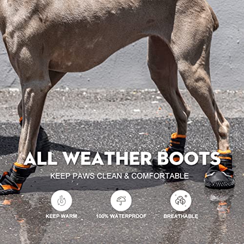 BOXXBERK Sapatos Impermeáveis para Cães Grandes, Botas de Borracha Antiderrapantes para Pavimentos Q