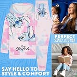 Disney Stitch dres dla dziewczynek, 2-częściowy zestaw z kapturem i joggerami, odzież domowa, odzież dziecięca, prezenty dla dziewczynek, Multi Tie Dye, 11-12 lat