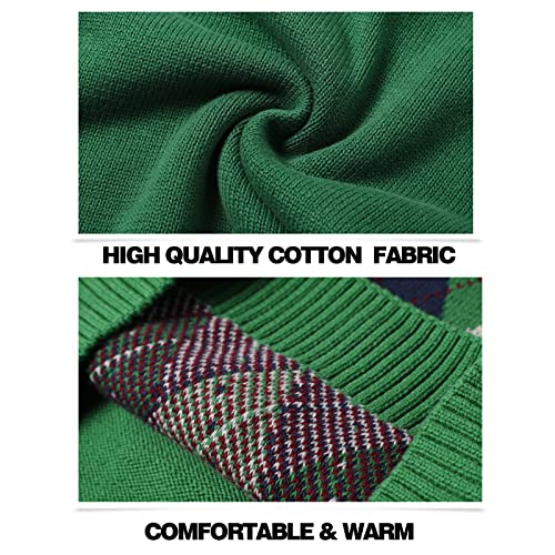 Image of Boys Sweater Vest V Neck Argyle Sleeveless Uniform Knit Plaid Kids Clothes