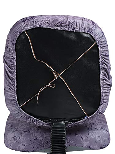 Image of Cortina Polyester Rotating Chair Office Covers | Soft Stretchable Elastic Spandex Material | Elastic Computer Chair Slip Covers | Removable Chair Case | Marble Print Grey | Chair Cover Set of 1