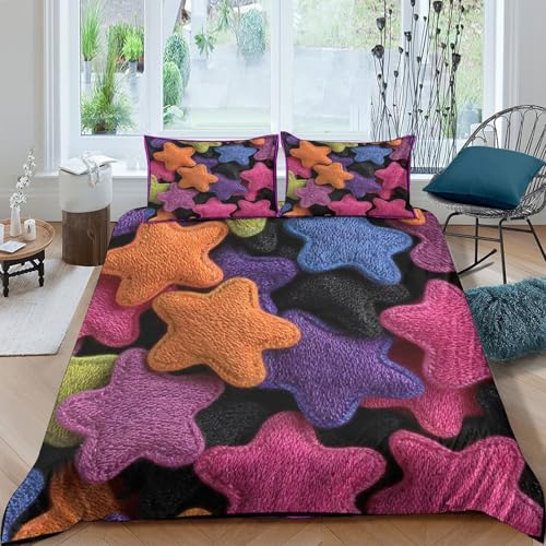 Ensemble de literie microfibre 3D anti-décoloration lit Super King 260x220cm - 4