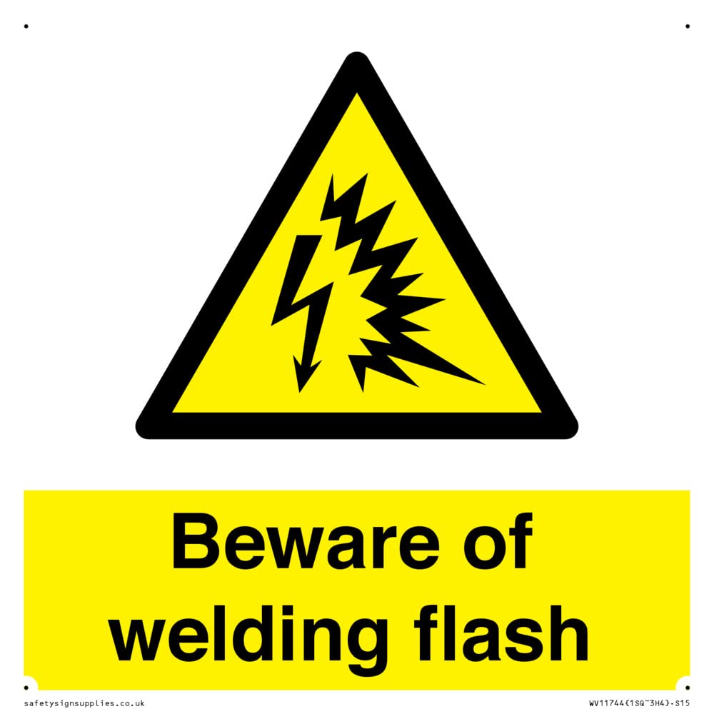 Beware of welding flash Sign - 150x150mm - S15