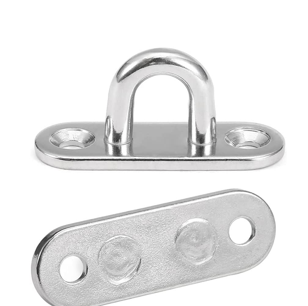 Watris Veiyi oogplaat, 5 mm bevestigingshaken, schroefgaten oogplaat roestvrij staal riemklemmen scheepshardware dekplaat oogplatenset voor bevestiging (10