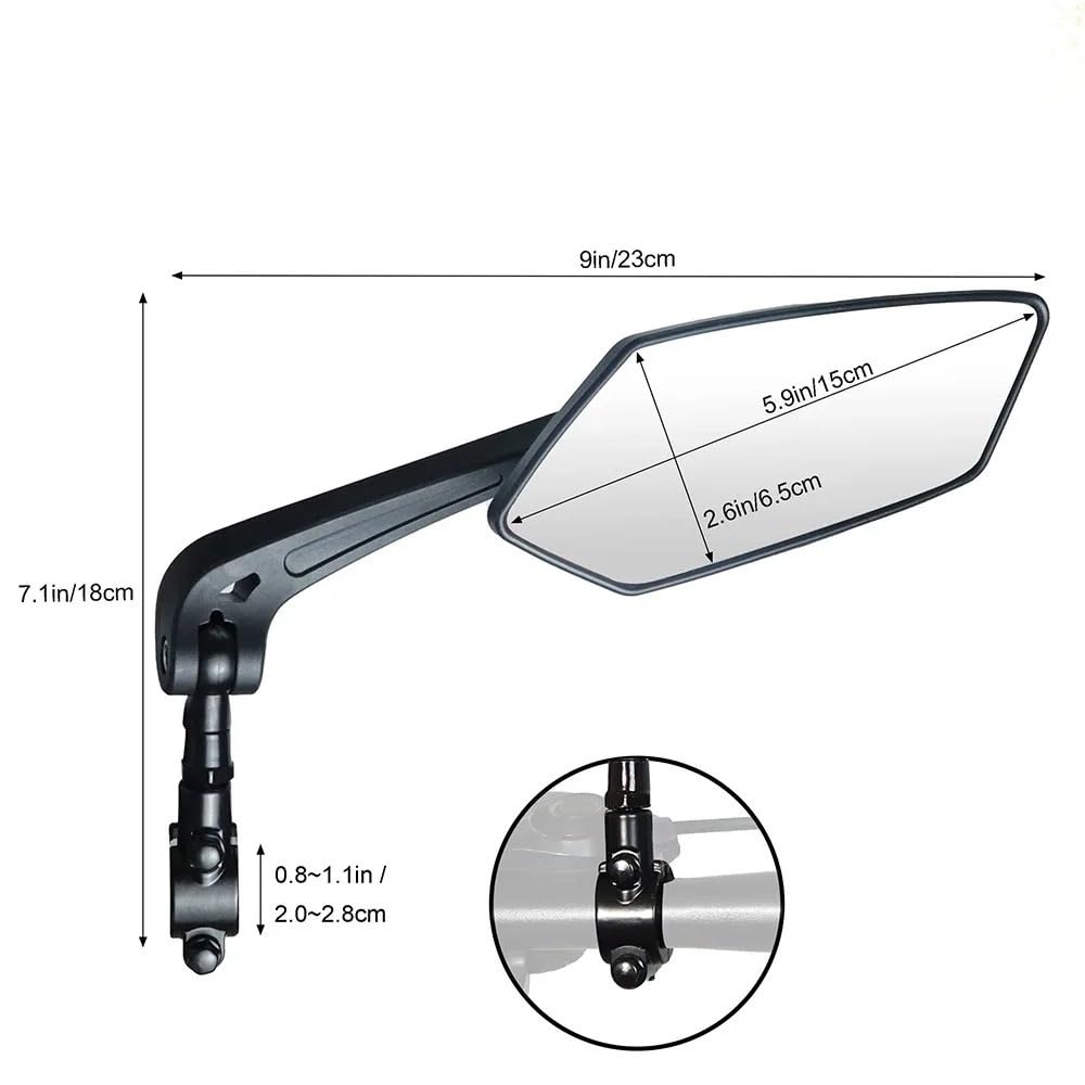 Specchietto Per Manubrio Girevole Regolabile Trasparente Retrovisore Scooter Elettrico Accessori Per Biciclette Da Ciclismo Riflettore Per Bici Specchietto Retrovisore(1PC Right)
