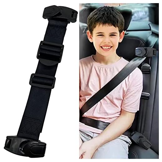 Car Seat Belt Adjuster, Seatbelt Clips, Universal Comfort Shoulder Neck Protector Strap Positioner Lock Clips for Kids/Short Adults(Black)