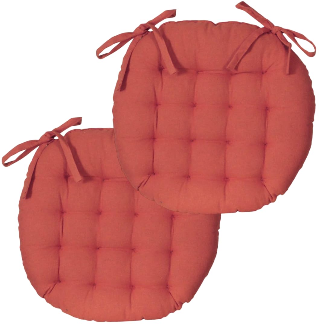 Atout Ciel Zestaw 2 dwukolorowych okrągłych krzeseł D.40cm, z nadrukiem terakotowym/gładkim