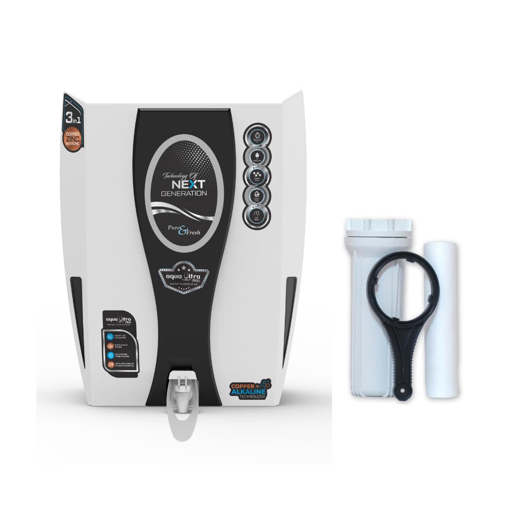 Aqua Ultra S24 Copper Water Purifier With RO+UF+UV LED in tank | taste adjuster | 65% water saving | ISI & BIS Certified | Wide Service Network | 1 Year Warranty | 13L Storage