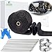 Pandure Titanium Lava Fiber,Exhaust Heat Wrap,Exhaust Header Wrap,Kit for Motorcycle with Stainless Ties (15M, Black)