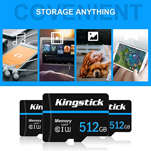 Scheda Micro SD da 512 GB con adattatore SD CRAD