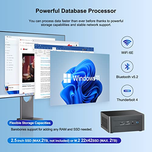 Intel Nuc 12 Nuc12Wshi7 Home&Business Desktop Mainsteam Kit, Barebone, Intel Core I7-1260P 12-Core, Up To 4.7 Ghz Turbo, 35W Tdp, Intel Iris Xe Graphics, With Ac Cord. Add't Components Needed. #TOP3
