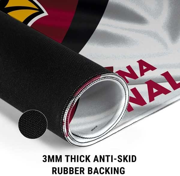 Skinit Extra Large Gaming Mouse Pad - Officially Licensed Arizona Cardinals Design with Stitched Edges, Waterproof, Non-Slip Rubber Base, Desk Mat for Keyboard & Mouse, 35.75" x 15.4" inches
