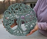 DharmaObjects Handcrafted Wooden Celtic Tree of Life Wall Decor Hanging Art (Turquoise)
