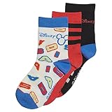 Drei Paar pro Packung adidas Unisex Kids Mickey Mouse Crew 3 Pairs socken, Black/Bright royal/Chalk White, 7 años