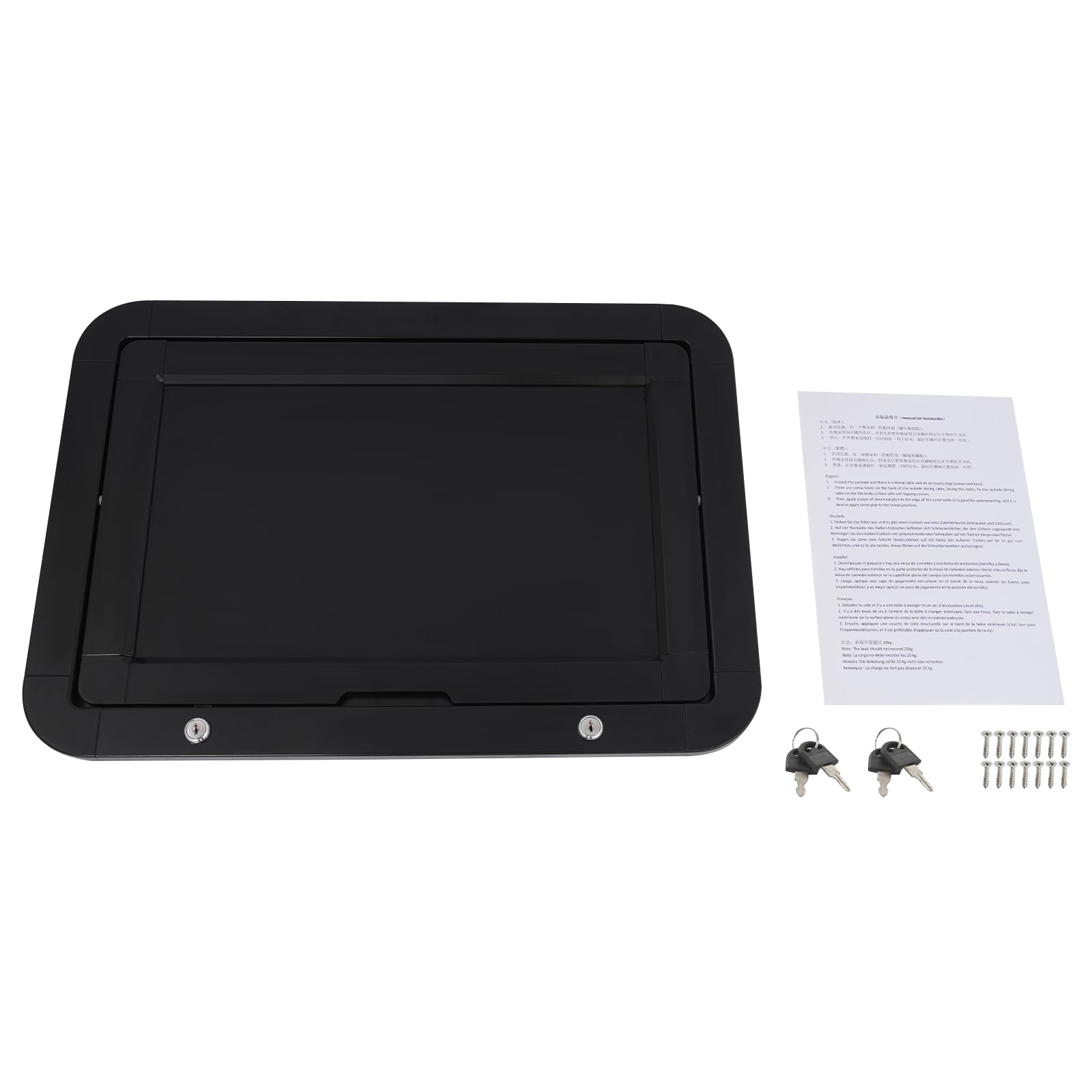 Faltbare Wohnmobil-Picknicktische, Wandklapptisch aus Aluminium-Legierung, Tischgröße 51*33cm, Auto Camping Zubehör Camper Zubehör, Dual-Lock-Design Wandtisch Wandmontage, Wohnmobil Tisch (Schwarz)