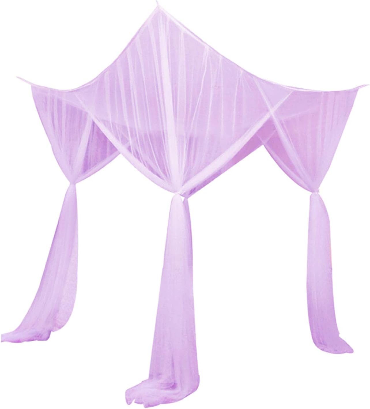 4 Corner Bed Post Bed Canopy Curtains Purple Bed Canopy Net, Breathable Mesh Away from Mosquitoes Design Bed Canopy Net