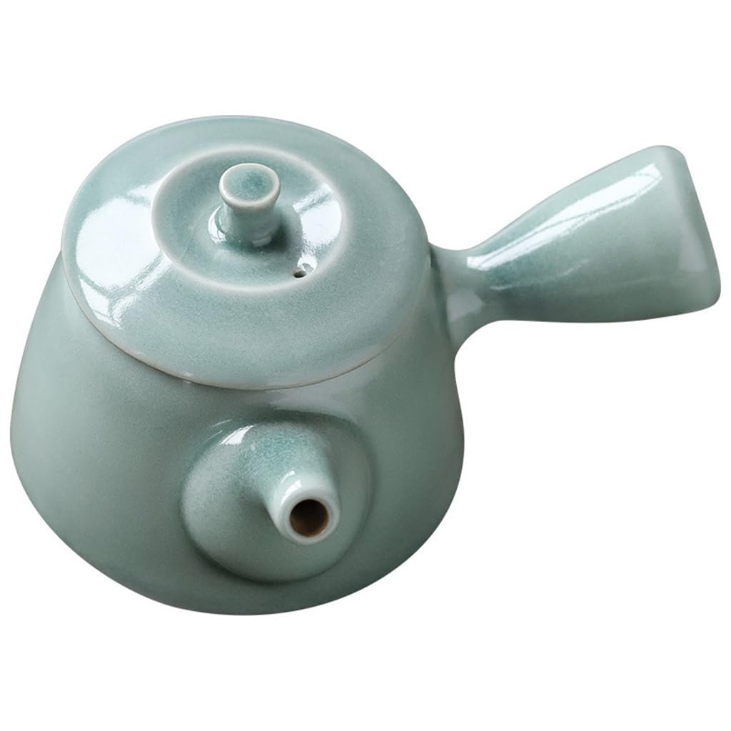 FJQFHH Japanese ceramic tea pot, Small Teapot Tea Set Single Pot Household Side Handle Porcelain