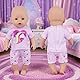 5 Stück Kleidung Outfits für 14-18 Zoll Baby Puppen, 35-43cm Baby Puppenkleidung Outfits1 Kurzarm 1 Shorts 1 Stirnband mit Schleife 1 Kleiderbügel 1 Paar Socken Geburtstagsgeschenk für Mädchen