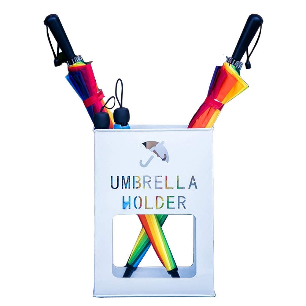 Porte-parapluie sur pied blanc pour un couloir toujours impeccable