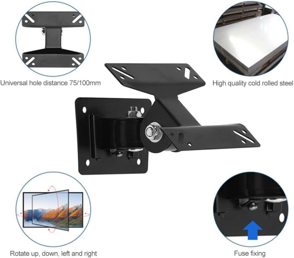 Universal Adjustable 10kg Tv Wall Mount Bracket Support 180 Degree Rotation for 14-27 Inch LCD Led Flat Panel