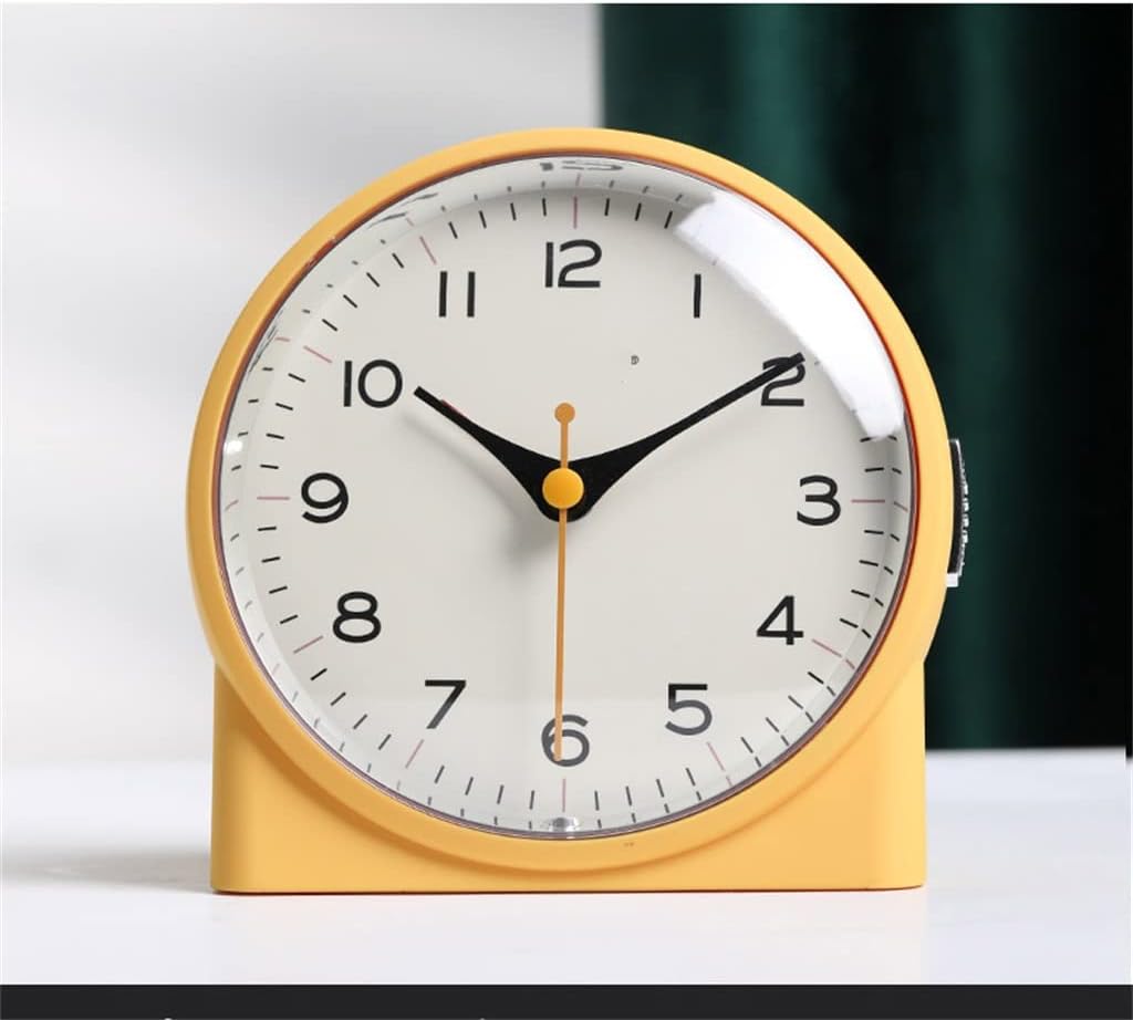 Bedside Silent Small Table Clock Bedroom Desktop Alarm Clock Wake Up Desktop Clock(Black)