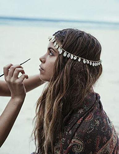Deniferymakeup - Cadena para el cabello plateada y dorada, adornos nupciales para el cabello, estilo bohemio
