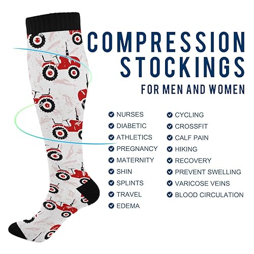 Image of Fisyme Socks for Women Men, Warm Comfort Athletic Crew Running Hiking Cycling Compression Socks