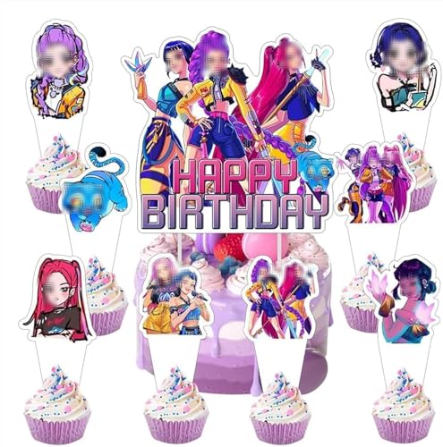25Pcs Cake Toppers for Girls Cake Decorations 24pcs Cupcake Toppers Birthday Party Decorations Supplies