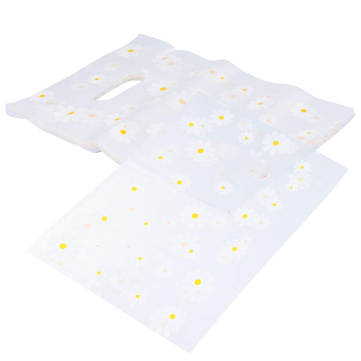 Bolsas de plástico con asas troqueladas transparentes y resistentes para comercios 7