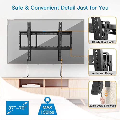 Pipishell Large Tilt Tv Wall Mount Kit For 37-75Inch Tvs, Max Vesa 600X400Mm Holds Up To 132Lbs, Pipishell Xl Fixed Tv Wall Mount For Most 42-90 Inch Tvs Up To Vesa 800X600Mm And 132Lbs #TOP2