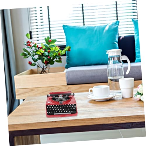 Máquina de escribir retro roja de hierro para decoración de escritorio y salones vintage 3