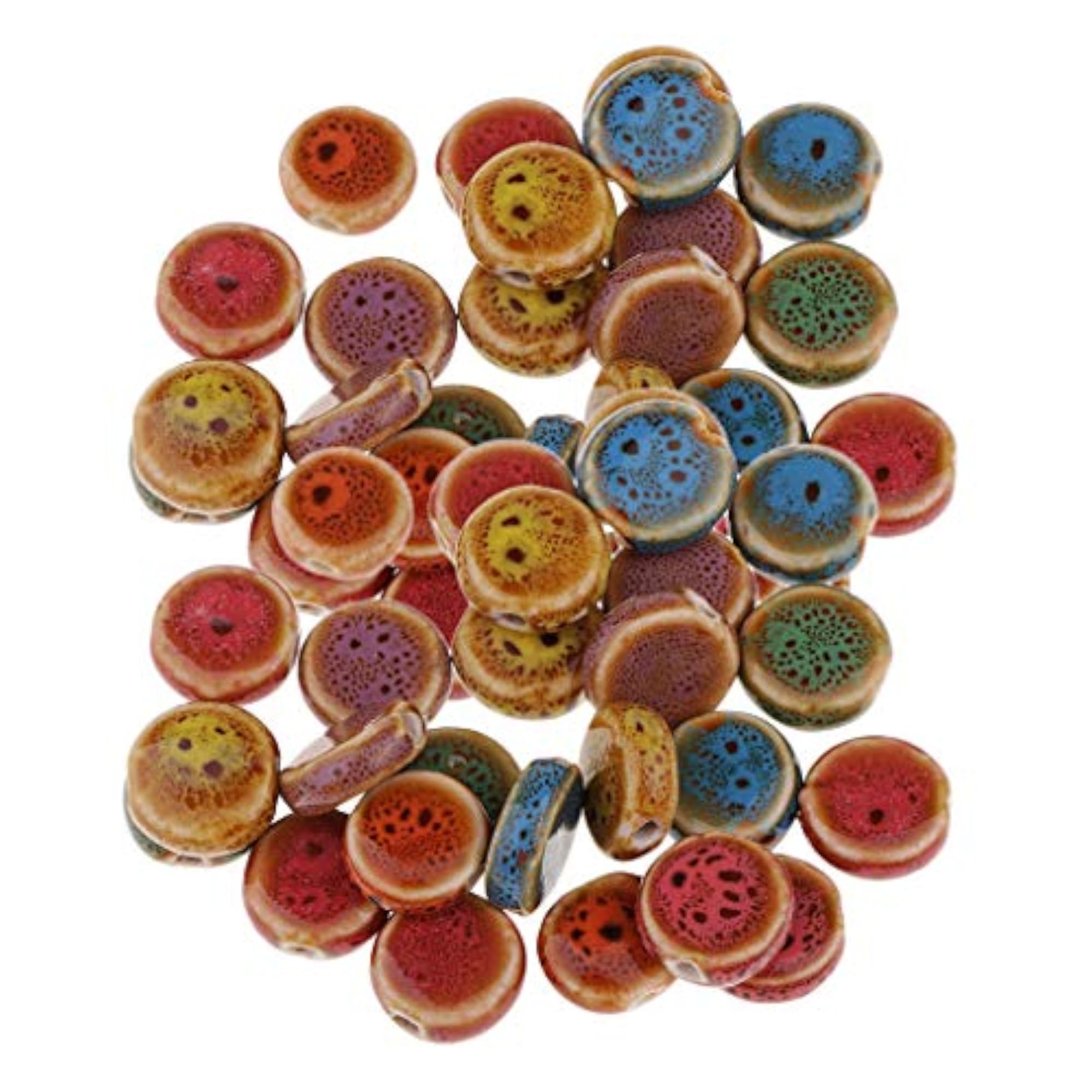 60 Pieces Round Flat Spacer Beads for Jewellery Making
