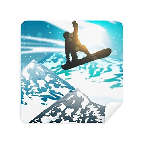 Chiffon en suédine ski aquarelle pour nettoyer le masque et l'écran sur les pistes