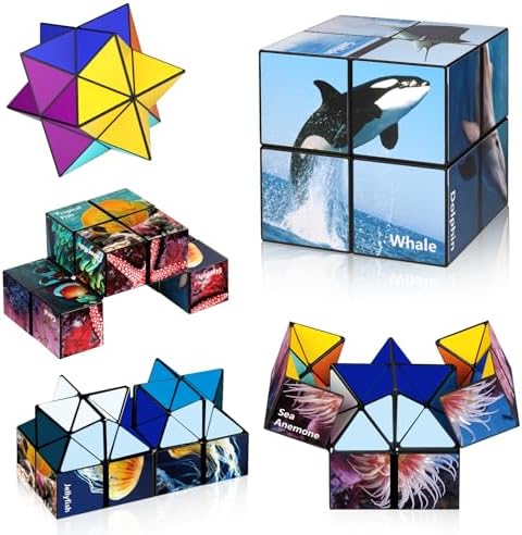 Euclidean Cube Sternenwürfel Zauberwürfel Fidget Toys Infinity Cube | 2-in-1 Ozean Magische Puzzle-Würfel für Kinder und Erwachsene, Anti Stress Spielzeug Geschenk für Jungen und M