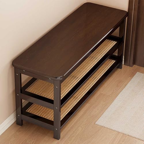 Rangement chaussures avec assise en bois résolvant le désordre de l'entrée familiale