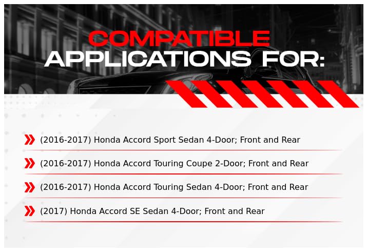 Image of R1 Concepts Front and Rear Brake Kit Fits 2016-2017 Honda Accord| Ceramic Pads, Blank Rotors| Hardware| 12.3 inch Front & 11.1 inch Rear