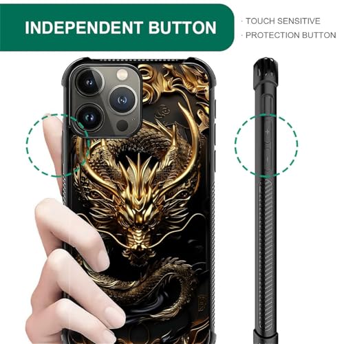 CARLOCA Compatible with iPhone 16 Pro Max Case,Golden Dragon for Men Woman,Anti-Scratch Soft TPU Shockproof Unique Protective Cover Pattern Design - image 3
