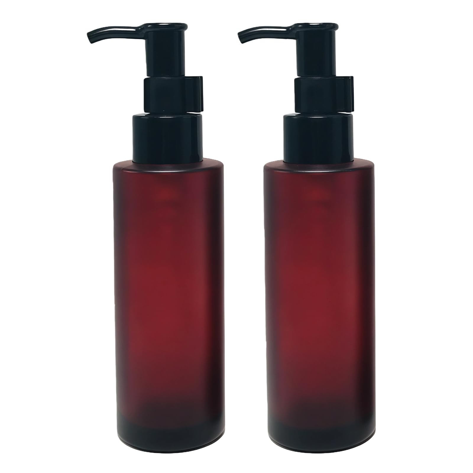 2 barattoli vuoti in vetro ambrato e smerigliato con pompa nera, contenitore per imballaggi cosmetici, dispenser per oli essenziali, emulsione essenza, articoli da toeletta