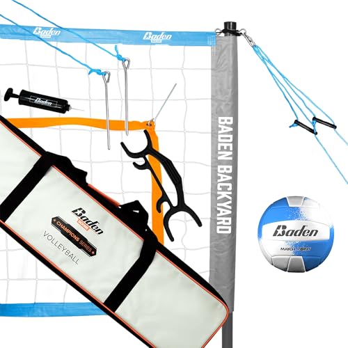 Baden Champions Volleyball Net Set, Adjustable Poles, Ball & Pump, & Boundary Lines Portable Volleyball Net for Backyard or Outdoor Activities for Men, Women & Kids - Thumbnail 6