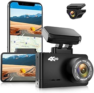 WOLFBOX 4K Dash Cam with WiFi GPS Dashboard Camera Front 4K/2.5K and Rear 1080P Dual Car Recorder, Mini Security DashCam with 2.45
