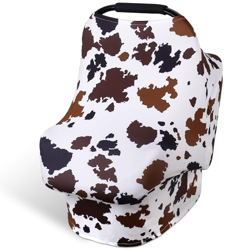 Image of Rquite All-in-1 Car Seat Cover Baby, Carseat Covers for Girl Boy, Stretchy Soft Infant Car Seat Cover, Multi-use Baby Carrier Cover, Car Seat Canopy, Stroller Sun Shade, Nursing Breastfeeding Cover