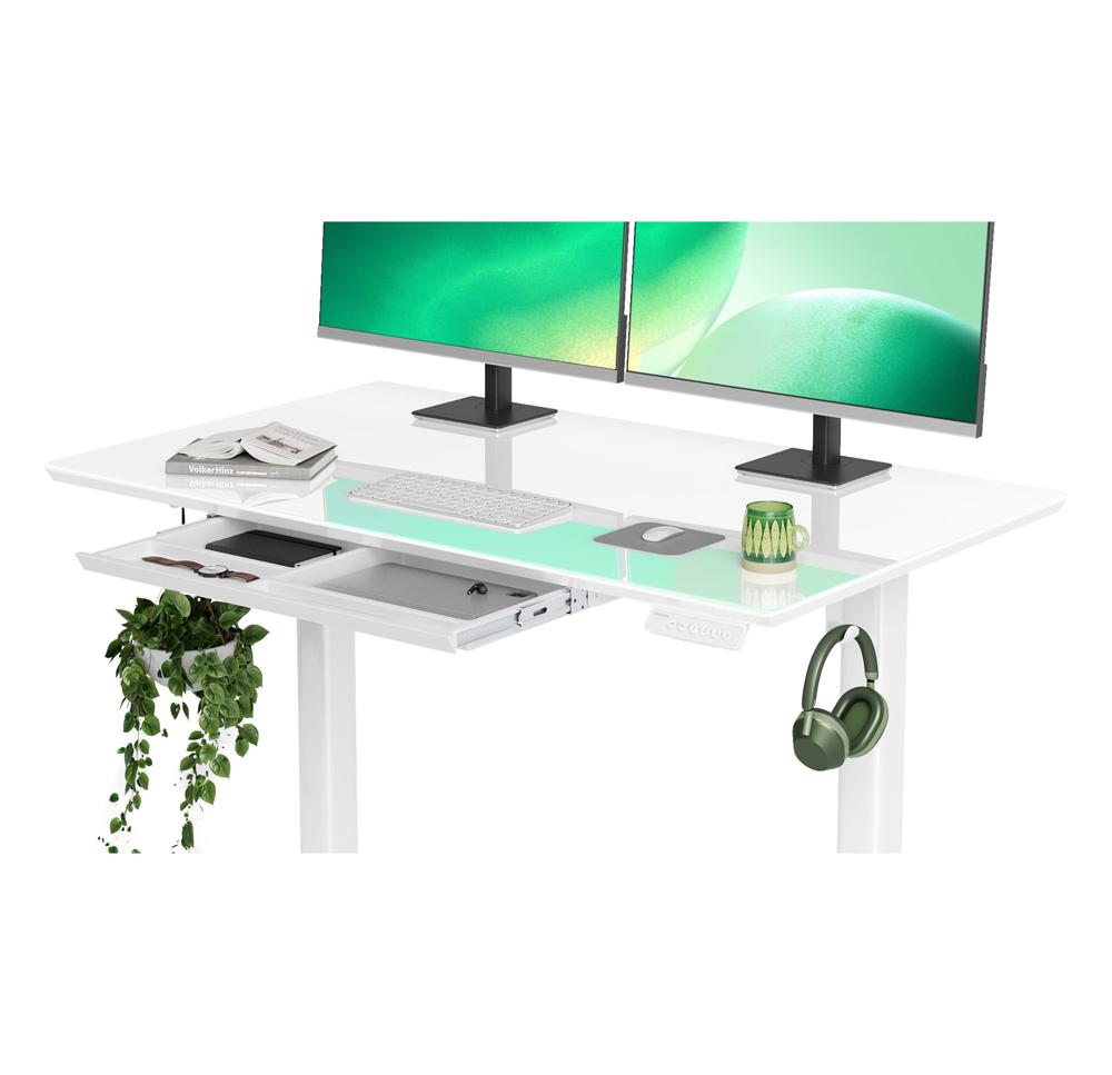 Amazon.com: INNOVAR Glass Standing Desk with Drawers, 48×24 Inch