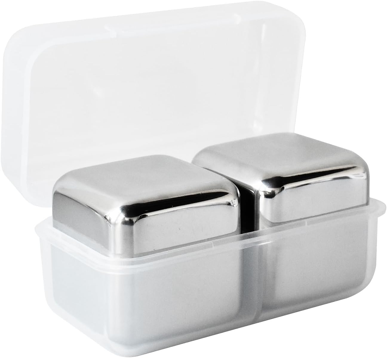 Reusable Stainless Steel Set of 2 Ice Cubes for Whiskey, Cocktails & Drinks | Premium Metal Ice Cubes with Storage Box | Non-Diluting Chilling Stones for Wine, Whisky, Beer & Tumbler-image-27