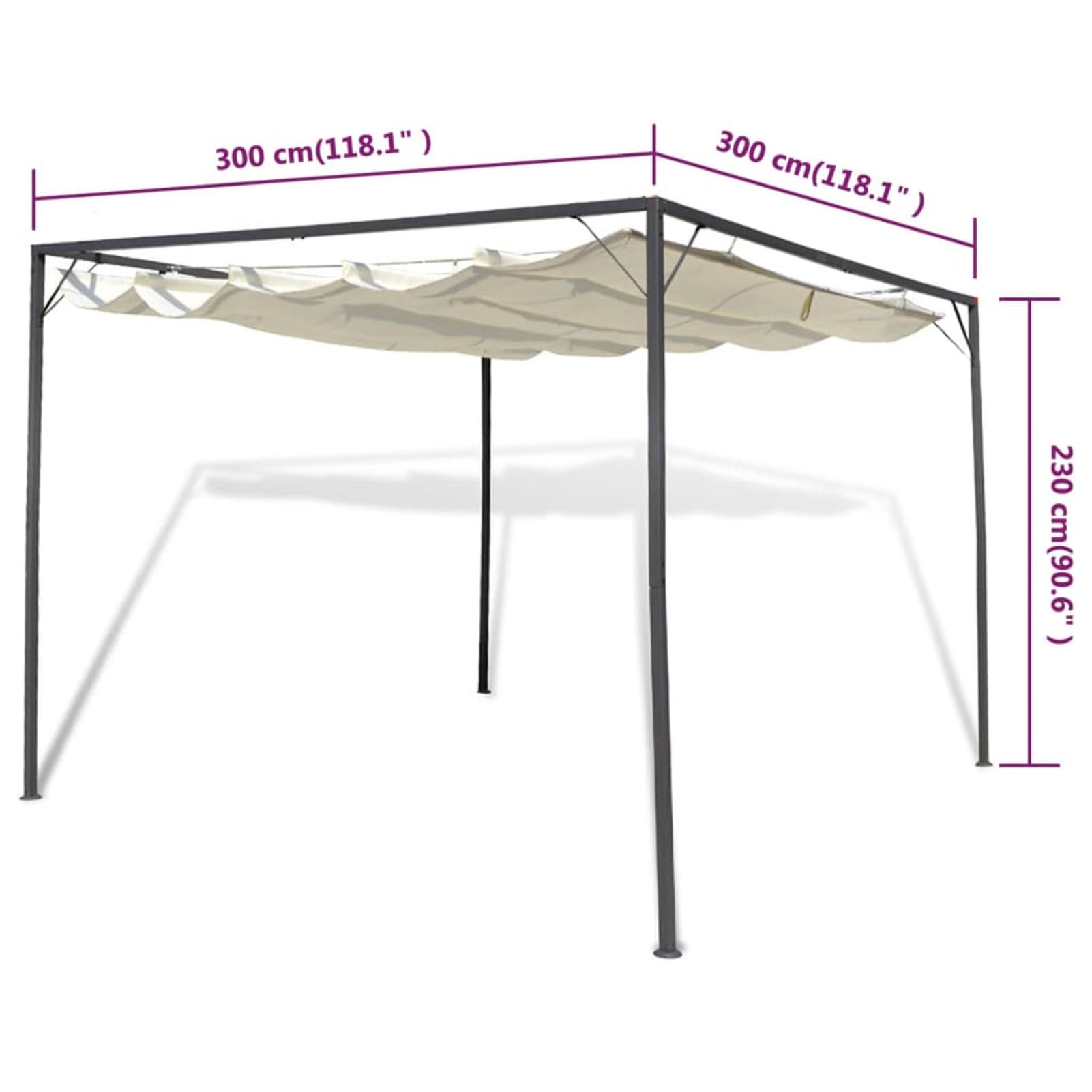 Mobili Gazebo de jardín con techo retráctil, cenador de jardín, cenador sombrilla de jardín, playa, pesca, exterior, cortavientos, para decoración de jardín, terraza, decoración para casa