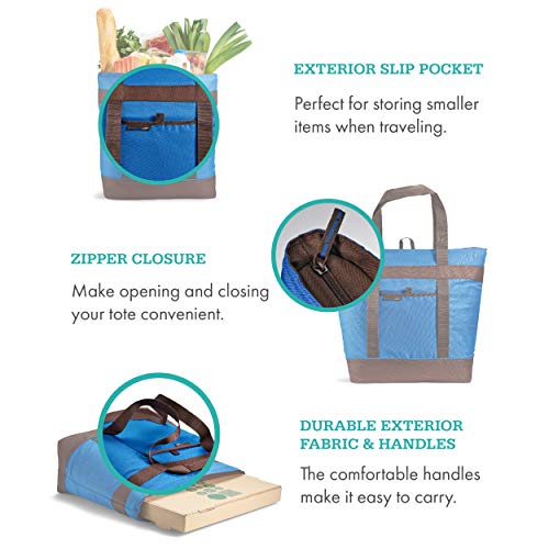 Rachael Ray Jumbo ChillOut Thermal Tote Bag, 10-Gallon Capacity, Insulated Bag, Reusable, Blue