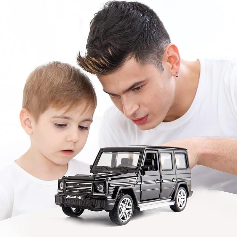 Image of Kids Model 1:32 G65 Die Cast Metal Car Pull Back Action Opening Doors with Realistic Engine Sound Lights Toy Car Gift for Boys - White