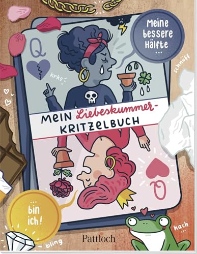 Meine bessere Hälfte bin ich: Mein Liebeskummer-Kritzelbuch | Kreatives Geschenk zur Aufmunterung nach Trennung | Für Frauen zum Wut rauslassen und Herzschmerz überwinden